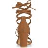 imageAllegra K Womens Strappy Lace Up Heel Chunky High Heels SandalsBrown
