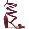 imageAllegra K Womens Strappy Lace Up Heel Chunky High Heels SandalsBurgundy