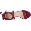 imageAllegra K Womens Strappy Lace Up Heel Chunky High Heels SandalsBurgundy