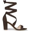 imageAllegra K Womens Strappy Lace Up Heel Chunky High Heels SandalsCoffee