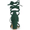 imageAllegra K Womens Strappy Lace Up Heel Chunky High Heels SandalsGreen