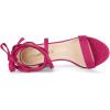 imageAllegra K Womens Strappy Lace Up Heel Chunky High Heels SandalsHot Pink
