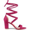 imageAllegra K Womens Strappy Lace Up Heel Chunky High Heels SandalsHot Pink