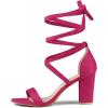 imageAllegra K Womens Strappy Lace Up Heel Chunky High Heels SandalsHot Pink