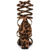imageAllegra K Womens Strappy Lace Up Heel Chunky High Heels SandalsLeopard