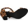 imageAllegra K Womens Strappy Lace Up Heel Chunky High Heels SandalsLeopard