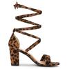 imageAllegra K Womens Strappy Lace Up Heel Chunky High Heels SandalsLeopard