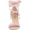 imageAllegra K Womens Strappy Lace Up Heel Chunky High Heels SandalsLight Pink