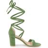 imageAllegra K Womens Strappy Lace Up Heel Chunky High Heels SandalsOlive Green