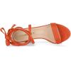 imageAllegra K Womens Strappy Lace Up Heel Chunky High Heels SandalsOrange