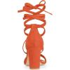 imageAllegra K Womens Strappy Lace Up Heel Chunky High Heels SandalsOrange