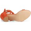 imageAllegra K Womens Strappy Lace Up Heel Chunky High Heels SandalsOrange
