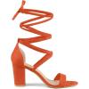 imageAllegra K Womens Strappy Lace Up Heel Chunky High Heels SandalsOrange