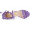 imageAllegra K Womens Strappy Lace Up Heel Chunky High Heels SandalsPurple