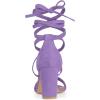 imageAllegra K Womens Strappy Lace Up Heel Chunky High Heels SandalsPurple