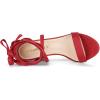 imageAllegra K Womens Strappy Lace Up Heel Chunky High Heels SandalsRed