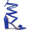 imageAllegra K Womens Strappy Lace Up Heel Chunky High Heels SandalsRoyal Blue