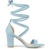 imageAllegra K Womens Strappy Lace Up Heel Chunky High Heels SandalsSky Blue