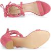 imageAllegra K Womens Strappy Lace Up Heel Chunky High Heels SandalsWatermelon Red