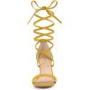 imageAllegra K Womens Strappy Lace Up Heel Chunky High Heels SandalsYellow