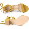 imageAllegra K Womens Strappy Lace Up Heel Chunky High Heels SandalsYellow