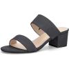 imageAllegra K Womens Block Heel Dual Straps Slide SandalsGrey