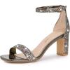 imageAllegra K Womens Glitter Ankle Strap Chunky Heeled SandalsColorful Silver