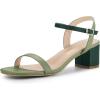 imageAllegra K Womens Slingback Buckle Chunky Heels TwoTone SandalsLight Green
