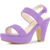imageAllegra K Womens Slingback Platform Heels Chunky High Heel SandalsPurple