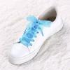 imageAllegra K 2 Pairs Flat Snow Yarn Shoelaces 25cm4cm Wide Transparent Shoe Laces for SneakersBlue