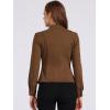 imageAllegra K Casual Denim Jacket for Womens Classic Stand Collar Long Sleeve Jean JacketBrown