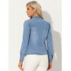 imageAllegra K Casual Denim Jacket for Womens Classic Stand Collar Long Sleeve Jean JacketLight Blue
