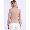 imageAllegra K Casual Denim Jacket for Womens Classic Stand Collar Long Sleeve Jean JacketPink