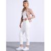 imageAllegra K Casual Denim Jacket for Womens Classic Stand Collar Long Sleeve Jean JacketPink