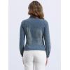 imageAllegra K Casual Denim Jacket for Womens Classic Stand Collar Long Sleeve Jean JacketVintage Blue