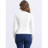 imageAllegra K Casual Denim Jacket for Womens Classic Stand Collar Long Sleeve Jean JacketWhite