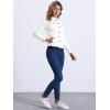 imageAllegra K Casual Denim Jacket for Womens Classic Stand Collar Long Sleeve Jean JacketWhite