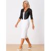 imageAllegra K Sheer Mesh Bolero Shrugs for Womens Elegant 34 Sleeve Lightweight Cropped CardiganBlack