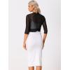 imageAllegra K Sheer Mesh Bolero Shrugs for Womens Elegant 34 Sleeve Lightweight Cropped CardiganBlack