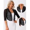 imageAllegra K Sheer Mesh Bolero Shrugs for Womens Elegant 34 Sleeve Lightweight Cropped CardiganBlack