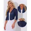 imageAllegra K Sheer Mesh Bolero Shrugs for Womens Elegant 34 Sleeve Lightweight Cropped CardiganDark Blue