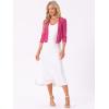 imageAllegra K Sheer Mesh Bolero Shrugs for Womens Elegant 34 Sleeve Lightweight Cropped CardiganFuchsia