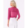 imageAllegra K Sheer Mesh Bolero Shrugs for Womens Elegant 34 Sleeve Lightweight Cropped CardiganFuchsia