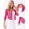 imageAllegra K Sheer Mesh Bolero Shrugs for Womens Elegant 34 Sleeve Lightweight Cropped CardiganFuchsia