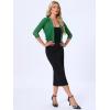 imageAllegra K Sheer Mesh Bolero Shrugs for Womens Elegant 34 Sleeve Lightweight Cropped CardiganGreen