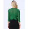 imageAllegra K Sheer Mesh Bolero Shrugs for Womens Elegant 34 Sleeve Lightweight Cropped CardiganGreen