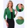 imageAllegra K Sheer Mesh Bolero Shrugs for Womens Elegant 34 Sleeve Lightweight Cropped CardiganGreen
