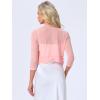 imageAllegra K Sheer Mesh Bolero Shrugs for Womens Elegant 34 Sleeve Lightweight Cropped CardiganPink