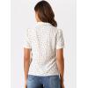 imageAllegra K V Neck Tops for Womens Elegant Casual Cherry Print Notch Lapel Summer Short Sleeve BlouseWhite