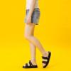 imageAllegra K Womens Cloud Slides Sandals Pillow TwoWay Wear Shower Slingback Flat SandalsBlack